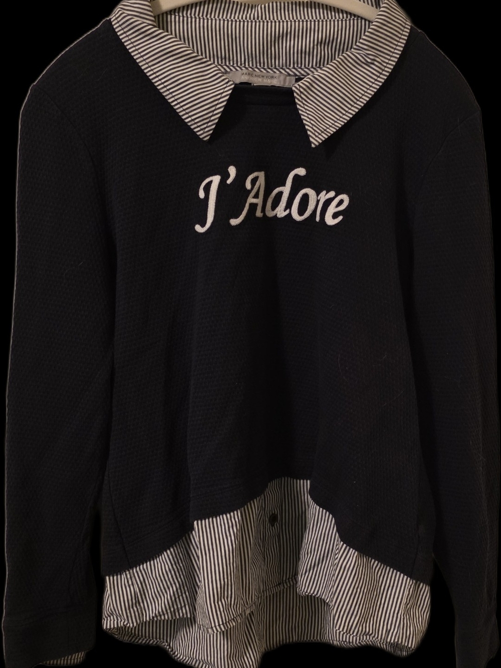 Marc New York Navy Layered-Look 'J'Adore' Long Sleeve Top